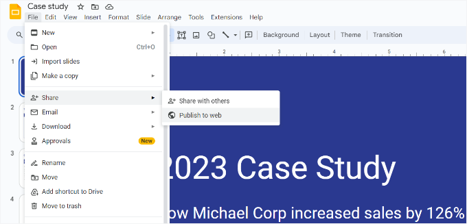 Ottieni il link condivisibile per le diapositive di Google