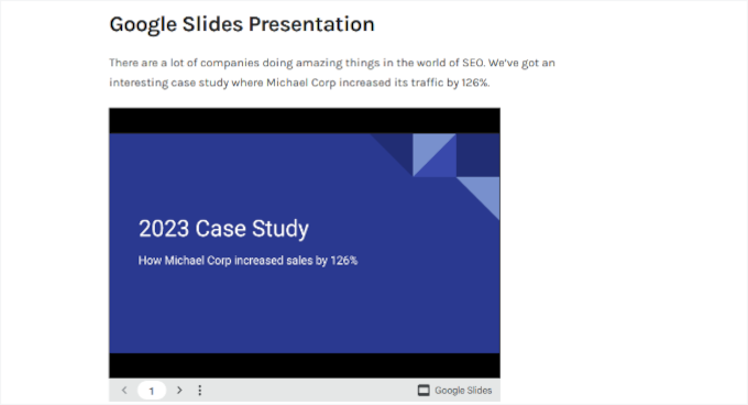 Anteprima Google Slides