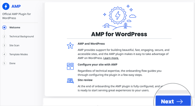 AMP for WordPress Plugin Onboarding Wizard AMP for WordPress Plugin Onboarding Wizard