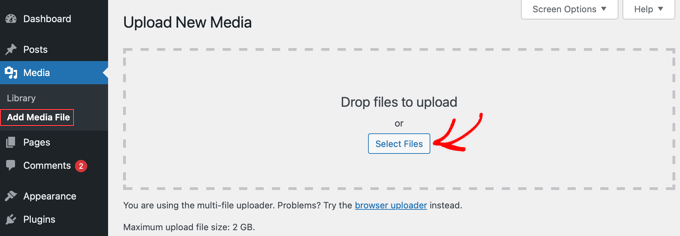 Încărcarea imaginilor prin Biblioteca media