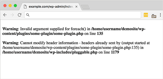 Example of an error in WordPress mentioning pluggable.php file Example of an error in WordPress mentioning pluggable.php file