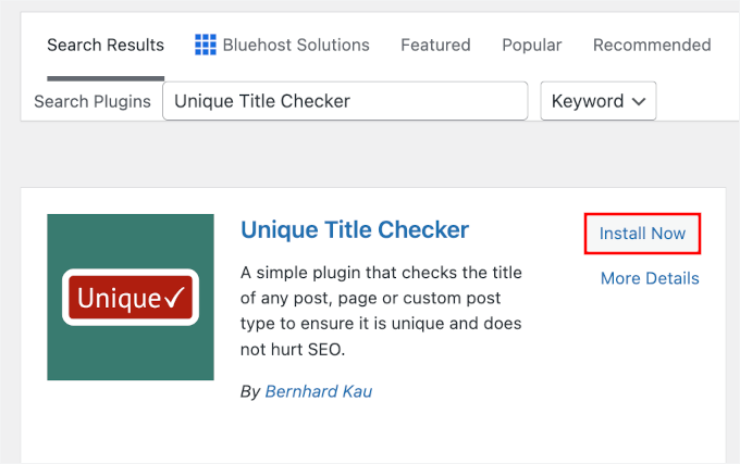Installing Unique Title Checker in WordPress Installing Unique Title Checker in WordPress