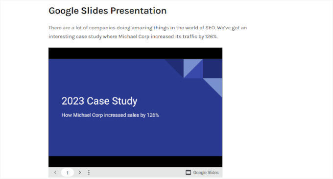 Anteprima Google Slides