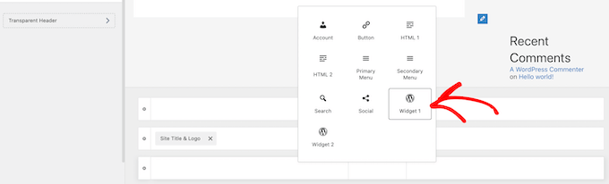 Select widget 1 option Select widget 1 option