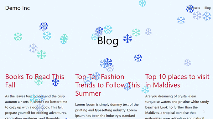 Anteprima dei fiocchi di neve che cadono