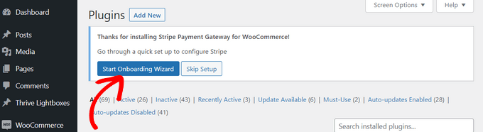 Start Onboarding Wizard for the Stripe Payment Gateway for WooCommerce plugin Start Onboarding Wizard for the Stripe Payment Gateway for WooCommerce plugin