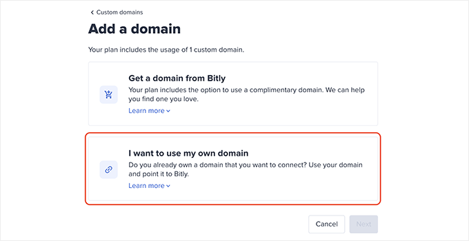 Continue with your own custom domain Continue with your own custom domain