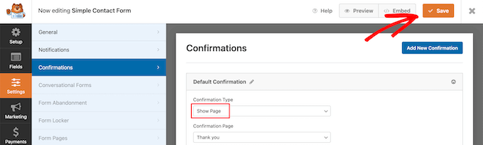 Change form submission redirect page Change form submission redirect page