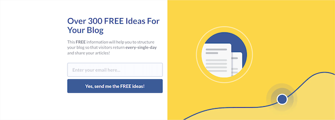 Full screen welcome mat example Full screen welcome mat example