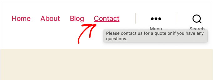 Preview of a Menu Entry Title Attribute When Using a Classic Theme Preview of a Menu Entry Title Attribute When Using a Classic Theme