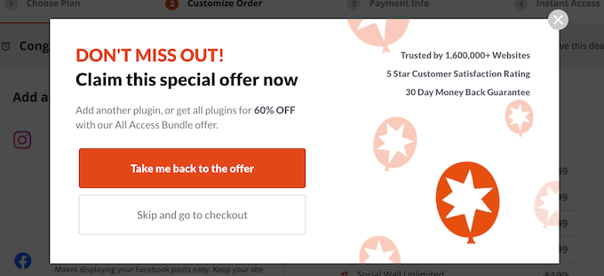 Exit intent popup example Exit intent popup example