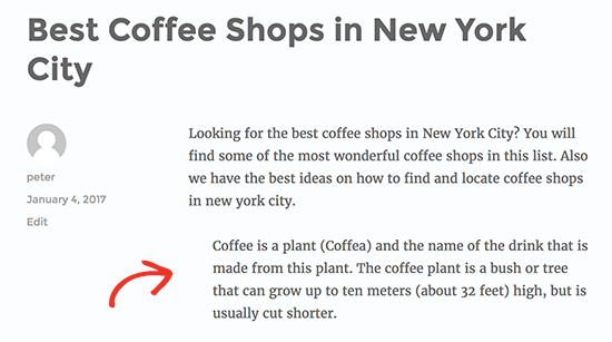 Alla rader påverkas vid indrag av stycke