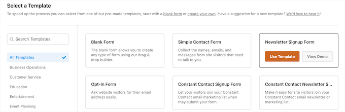 WPForms form templates WPForms form templates