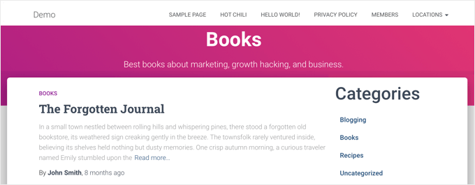 Mostrar descripciones de categorías en las páginas de archivo de categorías Mostrar descripciones de categorías en las páginas de archivo de categorías