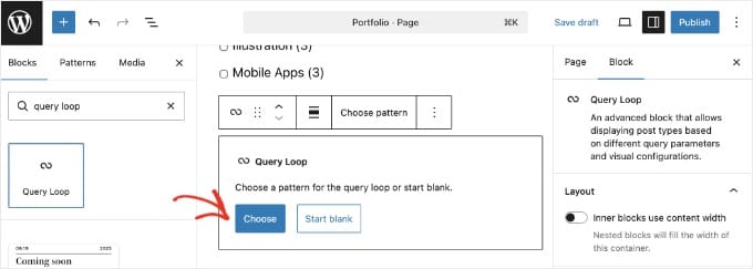 Adding a Query Loop Block to a Page