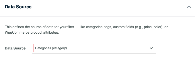 WPFilters Data Sources