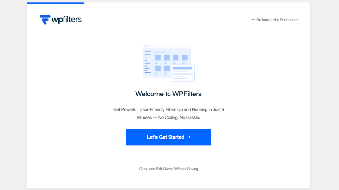 WPFilters Wizard Welcome Page
