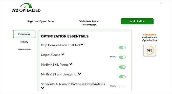 A2 Optimized plugin settings A2 Optimized plugin settings