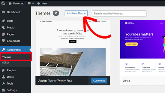 Add new theme in WordPress Add new theme in WordPress