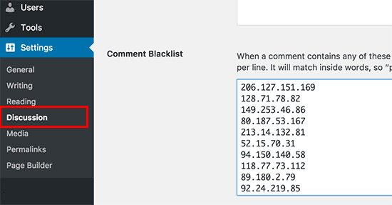 Blacklist IP addresses in WordPress comments Blacklist IP addresses in WordPress comments