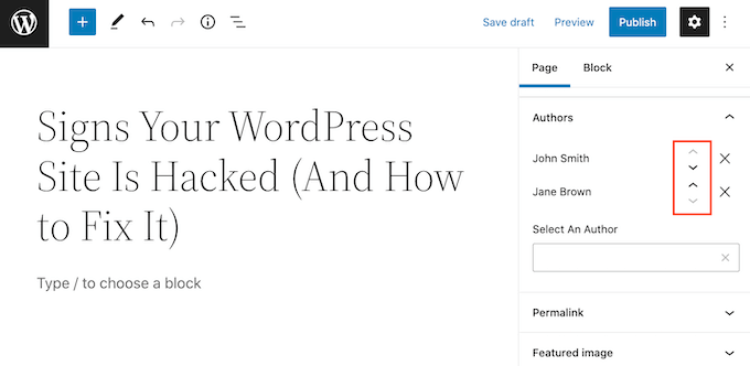 Changing the order of multiple WordPress authors Changing the order of multiple WordPress authors