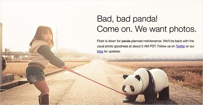 Pagina di manutenzione di Flickr