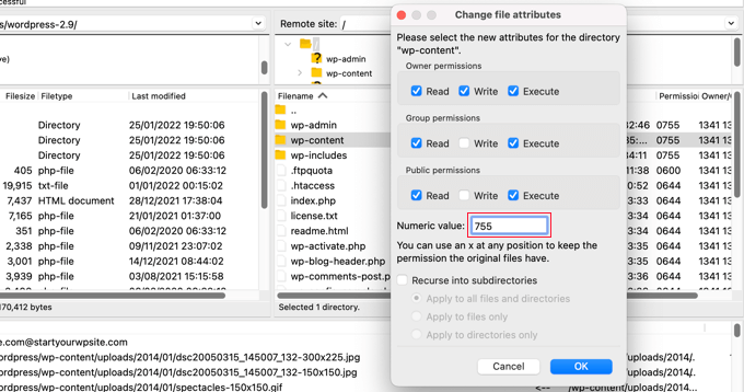 Make Sure the File Permissions Are 755 Make Sure the File Permissions Are 755