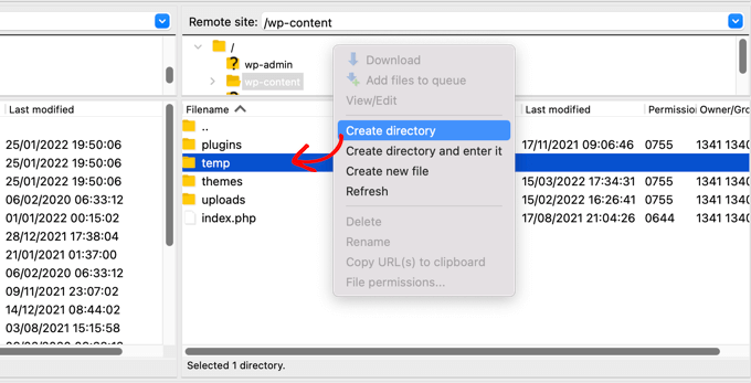 Create a Temp Directory in the WP-Content Folder Create a Temp Directory in the WP-Content Folder