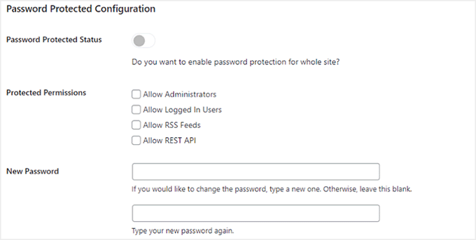 パスワード保護ダッシュボード