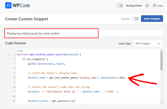 Como exibir postagens relacionadas do mesmo autor usando WPCode