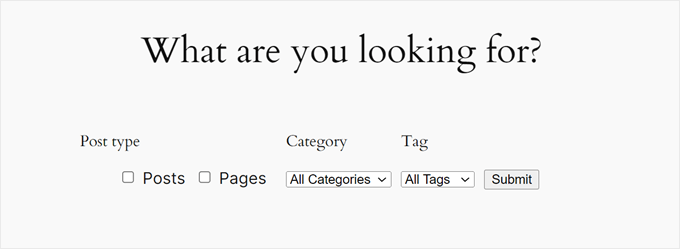 Such- und Filter-Kontrollkästchen und Dropdown-Menüs