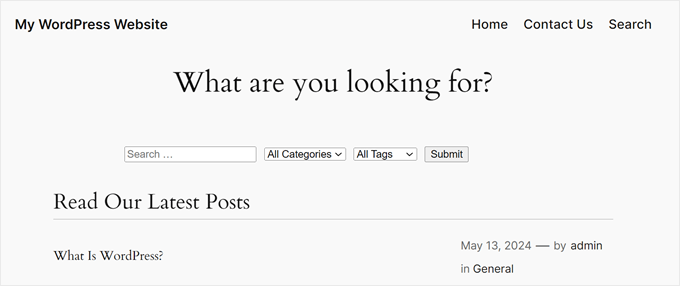 Das grundlegende Such- und Filterformular