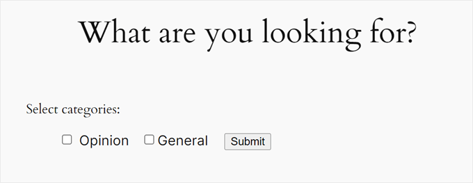 Such- und Filter-Kontrollkästchen