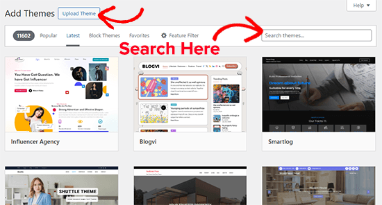 Search or upload a theme zip file Search or upload a theme zip file
