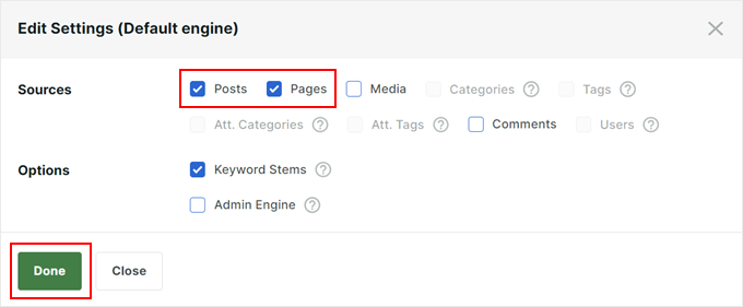 Einbeziehung von Beiträgen und Seiten in die SearchWP-Suchmaschine