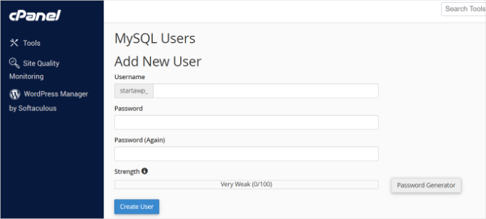 Add new SQL user Add new SQL user