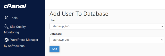 Add new user to database Add new user to database