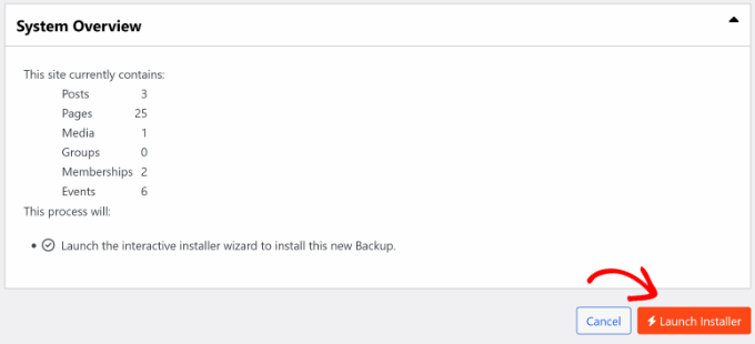 Click launch installer button Click launch installer button