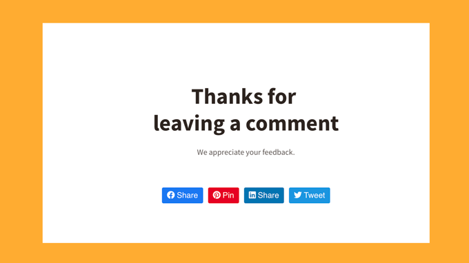 Comment redirect page example Comment redirect page example