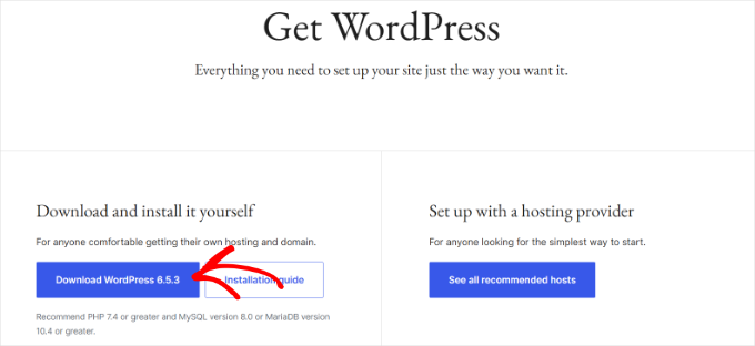 Download latest WordPress version Download latest WordPress version