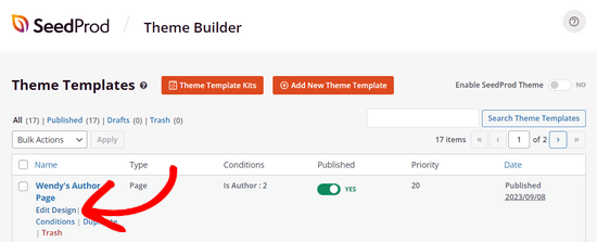 Edit author page design Edit author page design