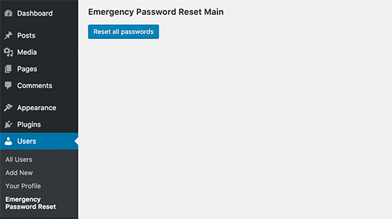 Reset all passwords Reset all passwords