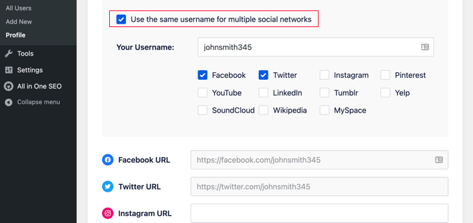 Quickly Adding Multiple Social Networks With Same Username Quickly Adding Multiple Social Networks With Same Username