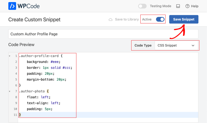 Adding Custom Author Profile Page CSS in WPCode Adding Custom Author Profile Page CSS in WPCode