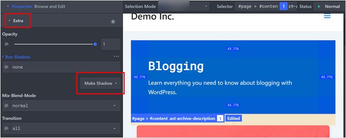 The Extra settings in CSS Hero The Extra settings in CSS Hero