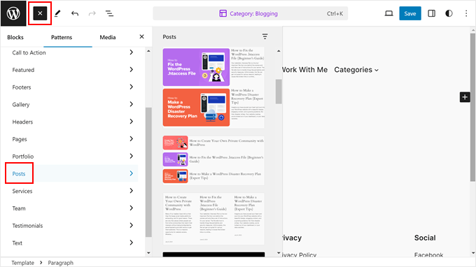 Choosing a block pattern in FSE Choosing a block pattern in FSE