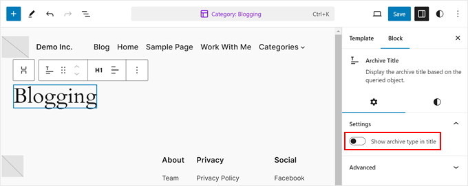 Showing archive type title in FSE Showing archive type title in FSE