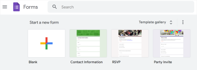 Create a new google form Create a new google form