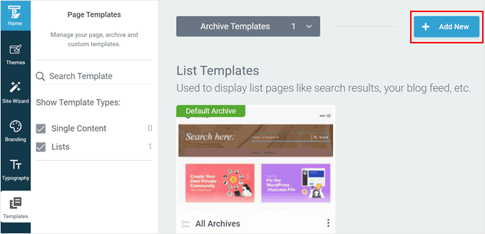 Adding a new template in Thrive Architect Adding a new template in Thrive Architect