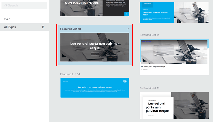 Choosing a featured post design in Thrive Architect Choosing a featured post design in Thrive Architect